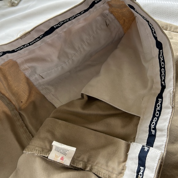 Vintage Polo Golf Shorts Ralph Lauren Made in Canada 90s Tan - Picture 3 of 7